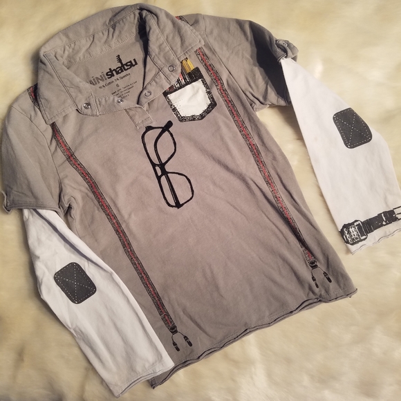 Mini Shiatsu Set of 2 Long Sleeved Fun Shirts sz6 - Picture 7 of 13